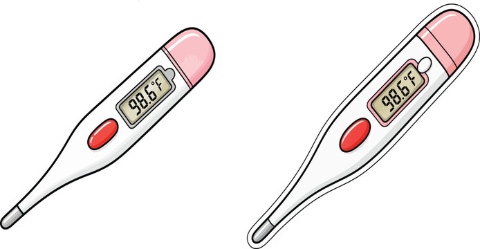 Digital thermometer with a temperature display of 986 degrees fahrenheit on a white background