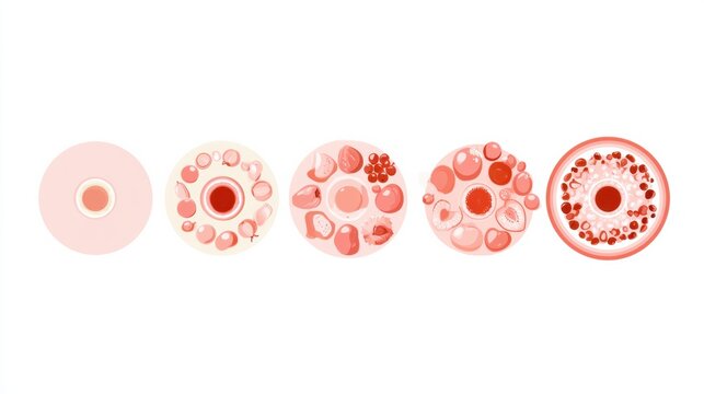 Chart displays cervical dilation stages with size comparisons to fruit, arranged from 1 cm to fully dilated, in a clean flat style.