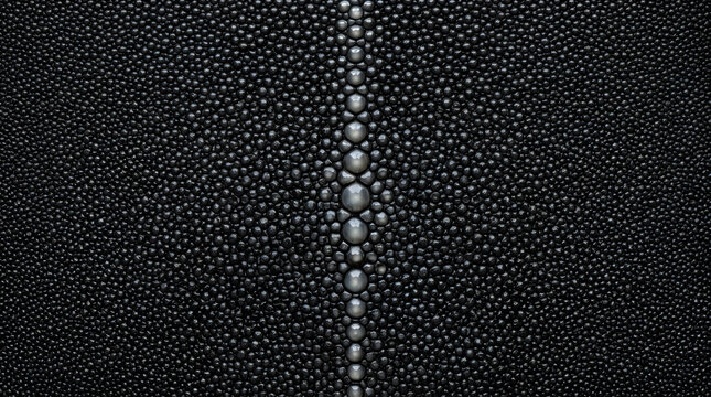 Black stingray skin shagreen texture for premium luxury leather accessories and high end jewelry boxes frontal view background perfectly high resolution