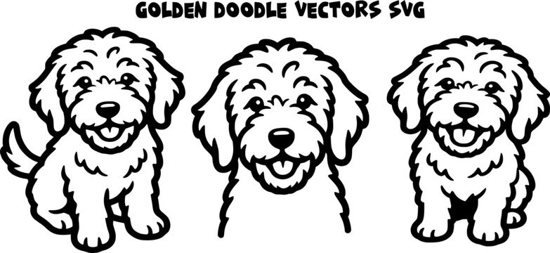 golden doodle puppies vector