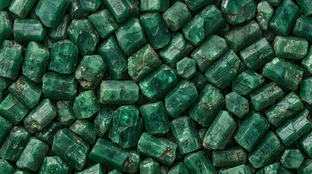 Green industrial plastic pellets or glass beads macro texture for recycling industry and creative manufacturing frontal view background perfectly high resolution