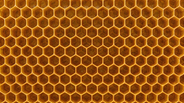 Orange honeycomb hexagonal grid texture for organic honey production and modern geometric architectural design frontal view background perfectly high resolution