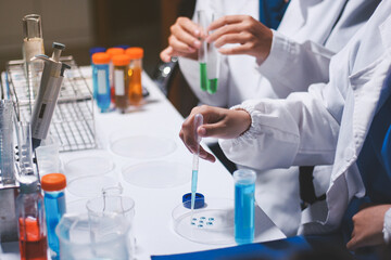 Fototapeta premium Researchers working in the clinical laboratory