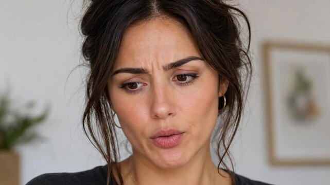 Young Woman Rolling Eyes with Annoyed Facial Expression