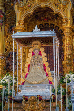 Image of the Virgin of El Roc&iacute;o in the Hermitage of El Roc&iacute;o in Huelva, Spain.