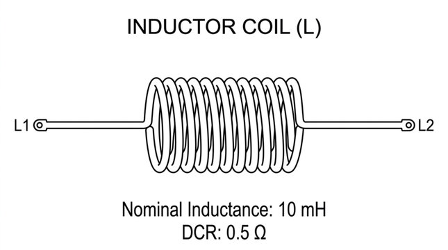 Electrical inductor coil schematic symbol for circuit diagrams.
