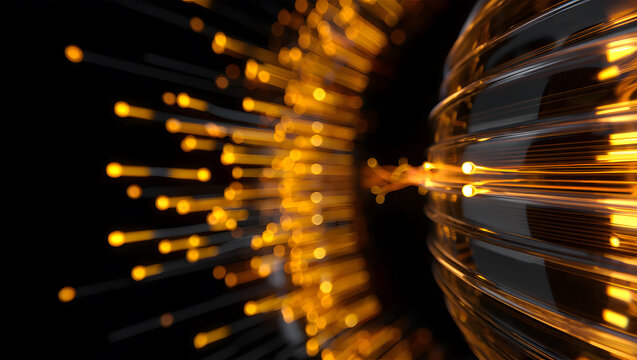 Abstract visualization of big data processing and systematic cloud storage