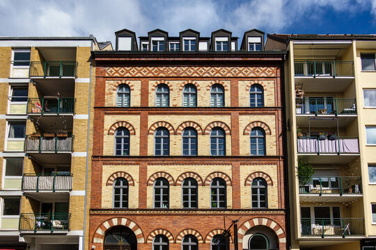 An old building at Tuerken street near University and Odeonsplatz in Munich, Germany