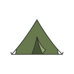 Fototapeta premium Green Pyramid Shaped Camping Tent.