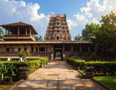 Thillai Kali Temple Chidambaram Fierce Goddess Temple Traditional Dravidian Architecture Spiritual Heritage Tamil Nadu