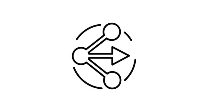 Network connection icon with arrows and nodes.