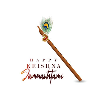 Indian festival happy janmashtami celebration background