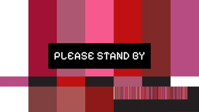 Maroon TV Error Screen - Emergency Broadcast Warning	