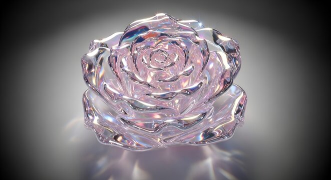 Elegant Crystal Rose Glass Art Sculpture
Luxury Transparent Rose Decorative Object
Futuristic Glass Flower with Iridescent Reflection
Abstract Crystal Rose on Dark Background
Premium Decorative Glass 