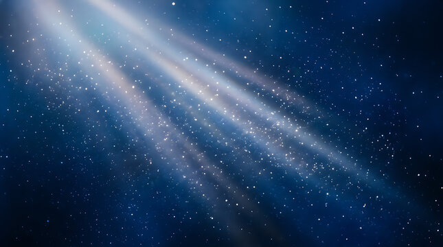 Blue background with a spotlight for night performance: abstract Christmas