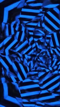 Black and blue geometric pattern animation with mos c vsrexport creating unique shapes and movement
