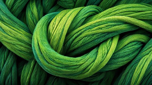 Vibrant Green Textile Fibers in Close-Up &mdash; Textured Background for Creative Design Projects