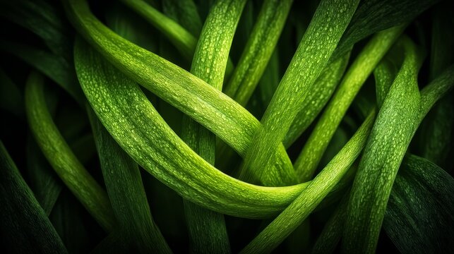 Vibrant Green Textile Fibers in Close-Up &mdash; Textured Background for Creative Design Projects