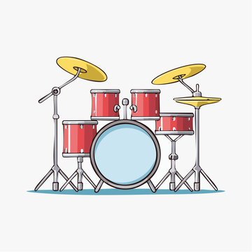 Cartoon Drum Set Illustration