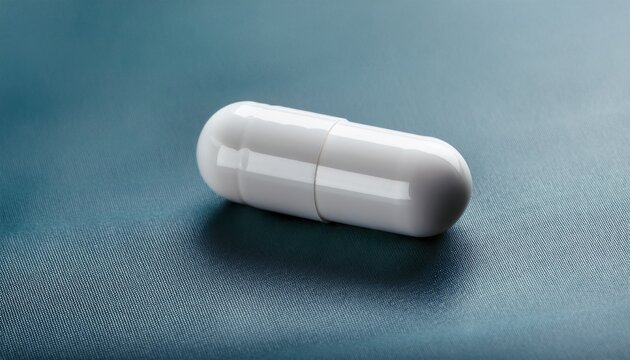 single white pill capsule close up shot