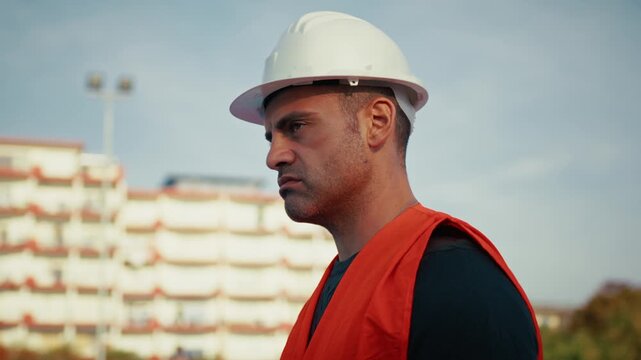 male engineer thinking and reasoning