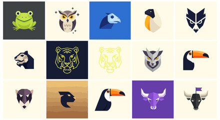 Modern Geometric Animal Icons Set - Vector Graphics © Firman