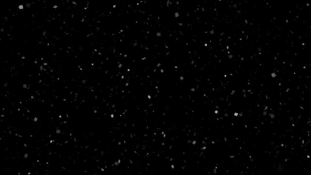 Floating paper squares flipping on black background, ideal for cinematic vfx, seamless loop footage, abstract motion visuals
