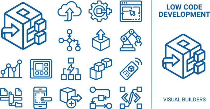 Low code development visual builders for software engineering and application creation technology.
