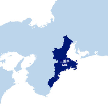 イラスト素材日本地図：三重県,関西地方,近畿地方,都道府県