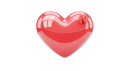 Fototapeta premium Glossy red heart with Netflix logo