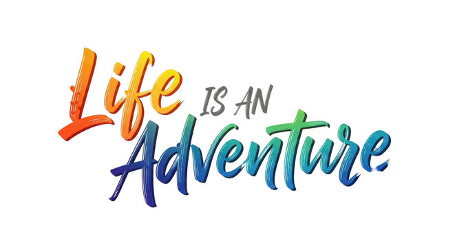 Life Is An Adventure Gradient Text Logo