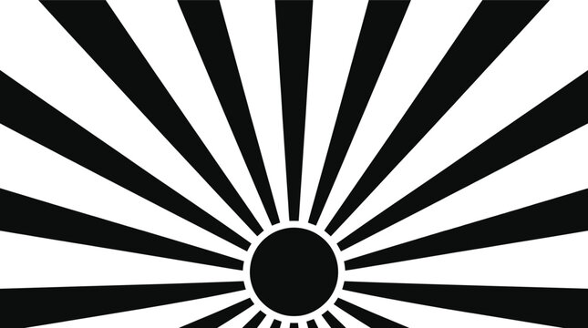 Sun rays graphic design element with black and white rays