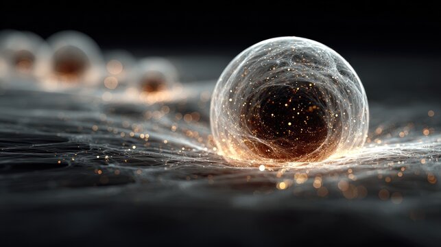 Abstract representation of a celestial sphere or microscopic structure