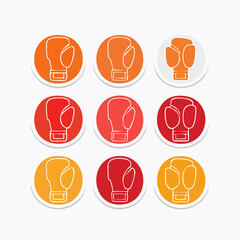 Fototapeta premium Set of Boxing Glove Icons