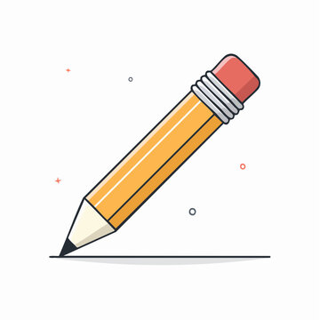 Illustration of a yellow pencil drawing a line