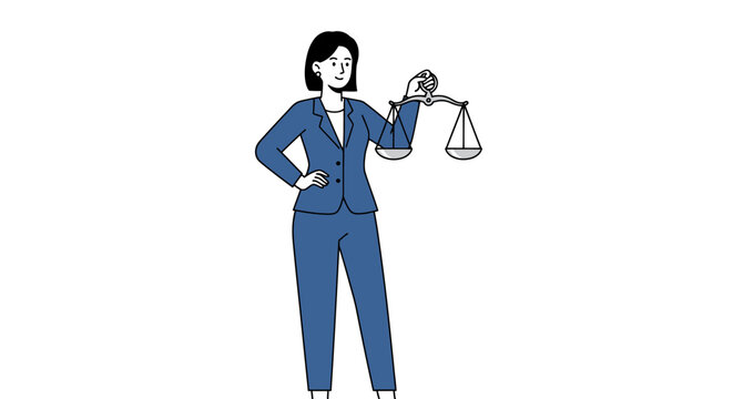 Businesswoman Holding Scales of Justice