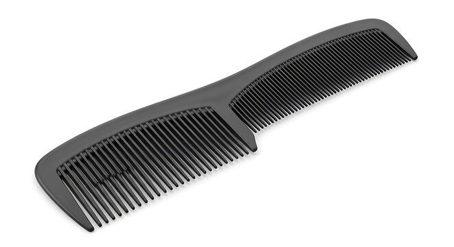 Black plastic wide tooth comb.