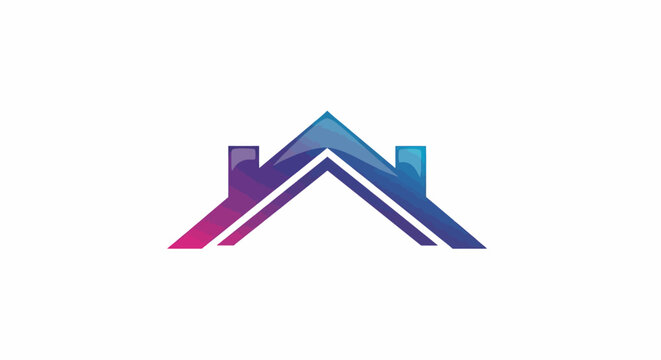 Colorful house roof logo symbol.