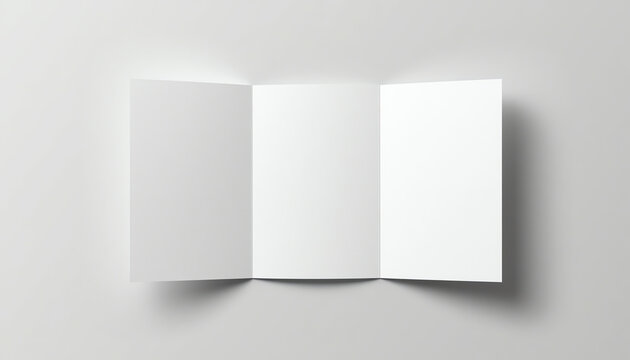 A4 Three Fold Trifold Brochure White Blank Mockup