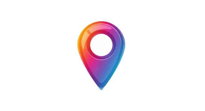 Colorful map pin icon symbol.