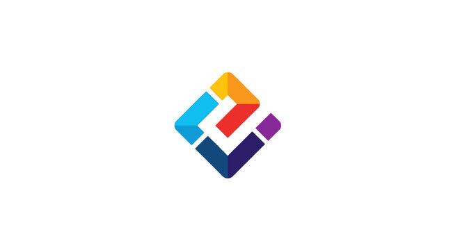 Colorful geometric shape logo symbol.