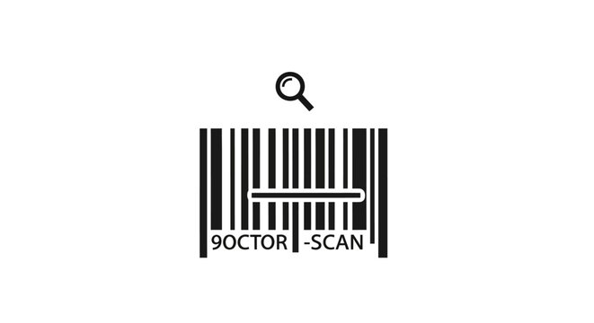 Barcode Scanner Symbol with Magnifying Glass.