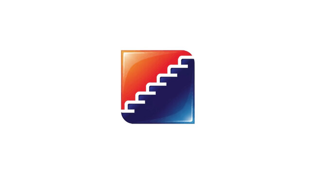 Colorful Staircase Icon Design Element.