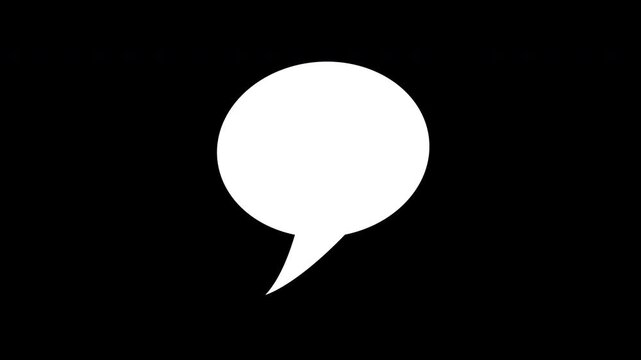 Message bubble typing, Speech bubble icon animation, message activity speech bubble icon animation, 4K Video Alpha Channel
