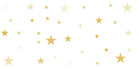 sparkling gold stars background, golden sparkles confetti falling. christmas lights magic shining Flying stars glitter cosmic backdrop, vector border. © Empat