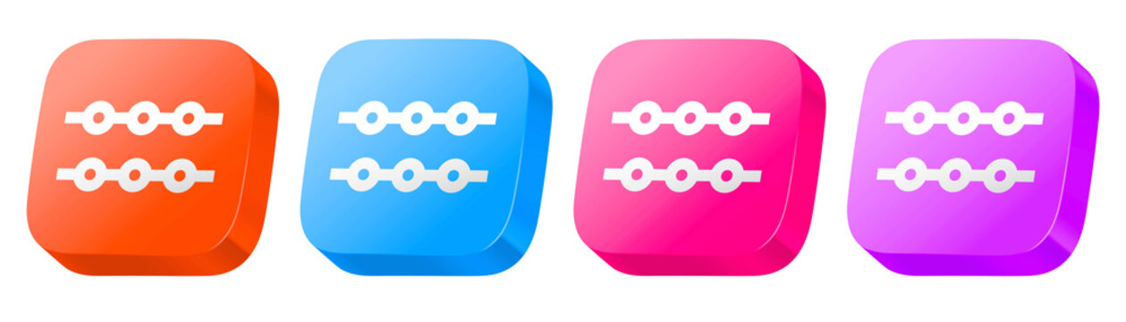 connected no data conceptualized as a colorful 3D glossy icon set in purple, blue, orange, and pink for digital investment interfaces.