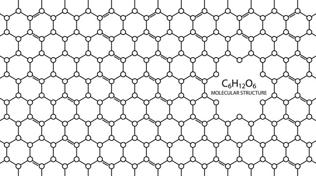 Honeycomb molecular structure glucose c6h12o6 diagram for scientific research