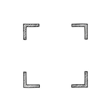 Square Corner Marks on White Background
