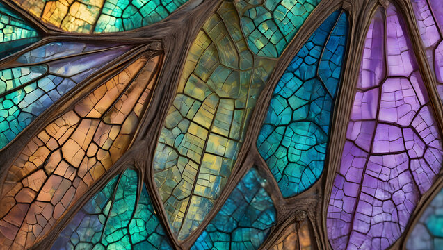 Microscopic Morpho Butterfly Wing Scale Grid Structure Macro
