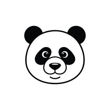 Panda Face Icon for Mascot or Logo